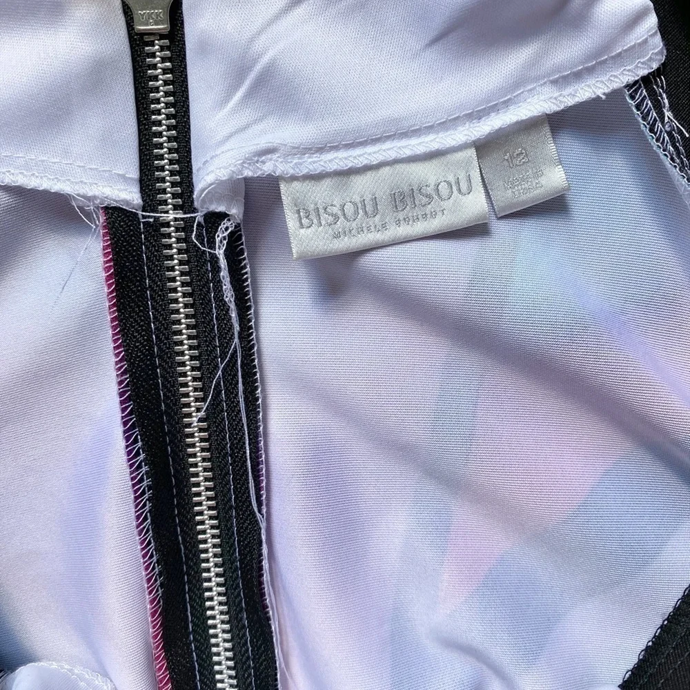 Bisou Bisou Black with Colorful Geometric BodyCon Midi Sleveless Dress - Picture 8 of 14